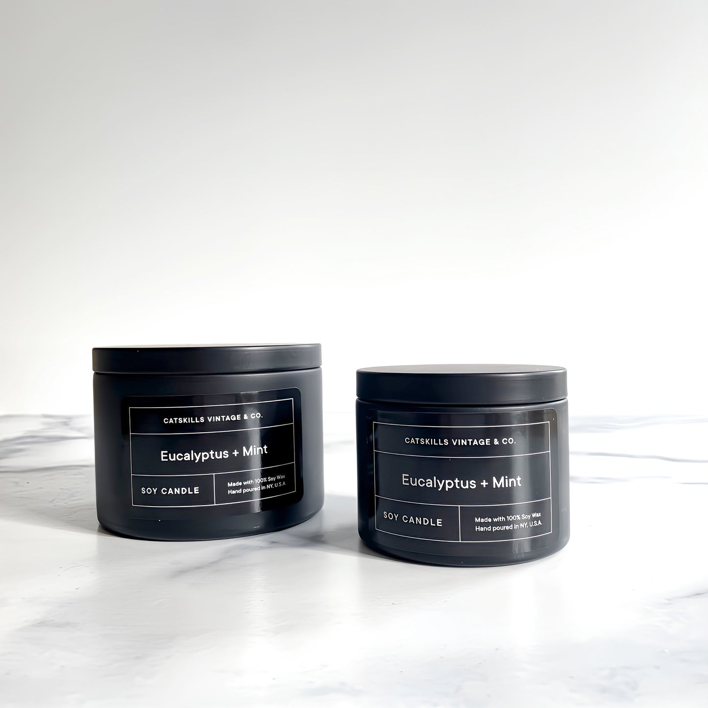 Eucalyptus + Mint - Black Tin Candle
