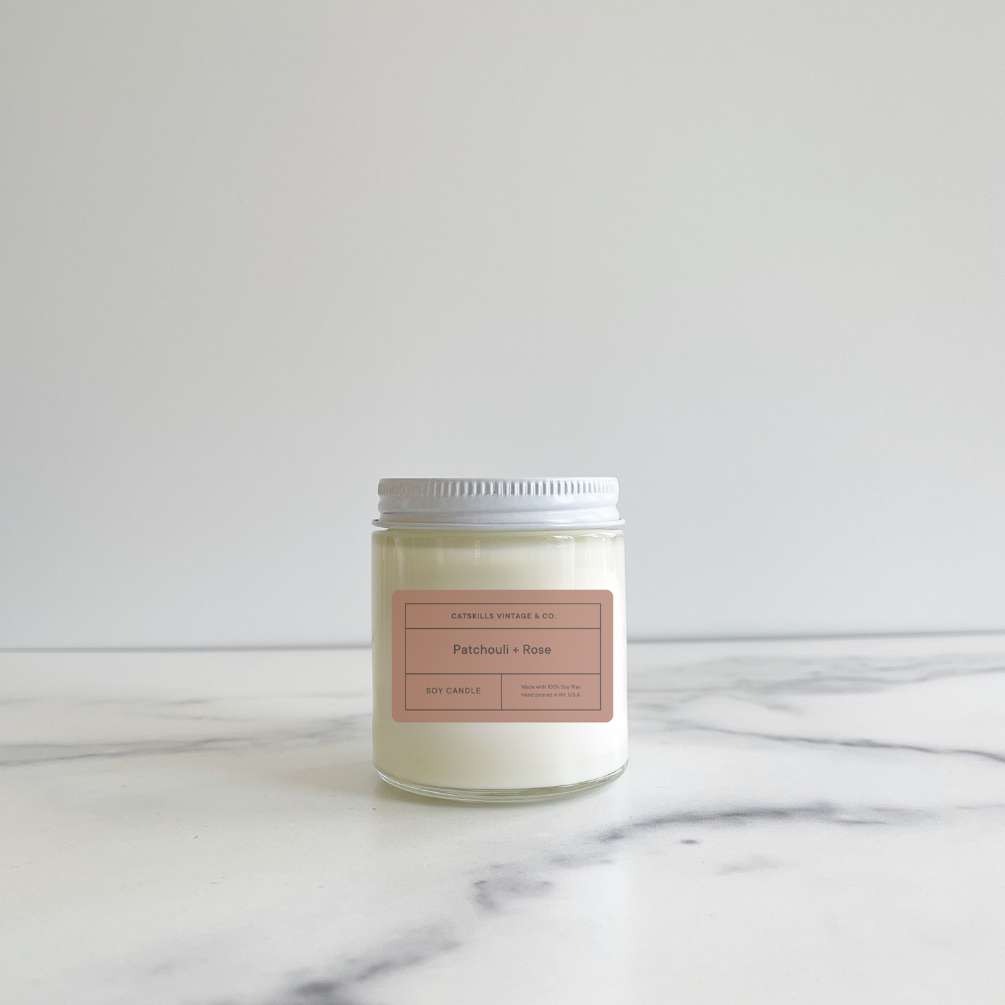 Patchouli + Rose -  Glass Jar Candle