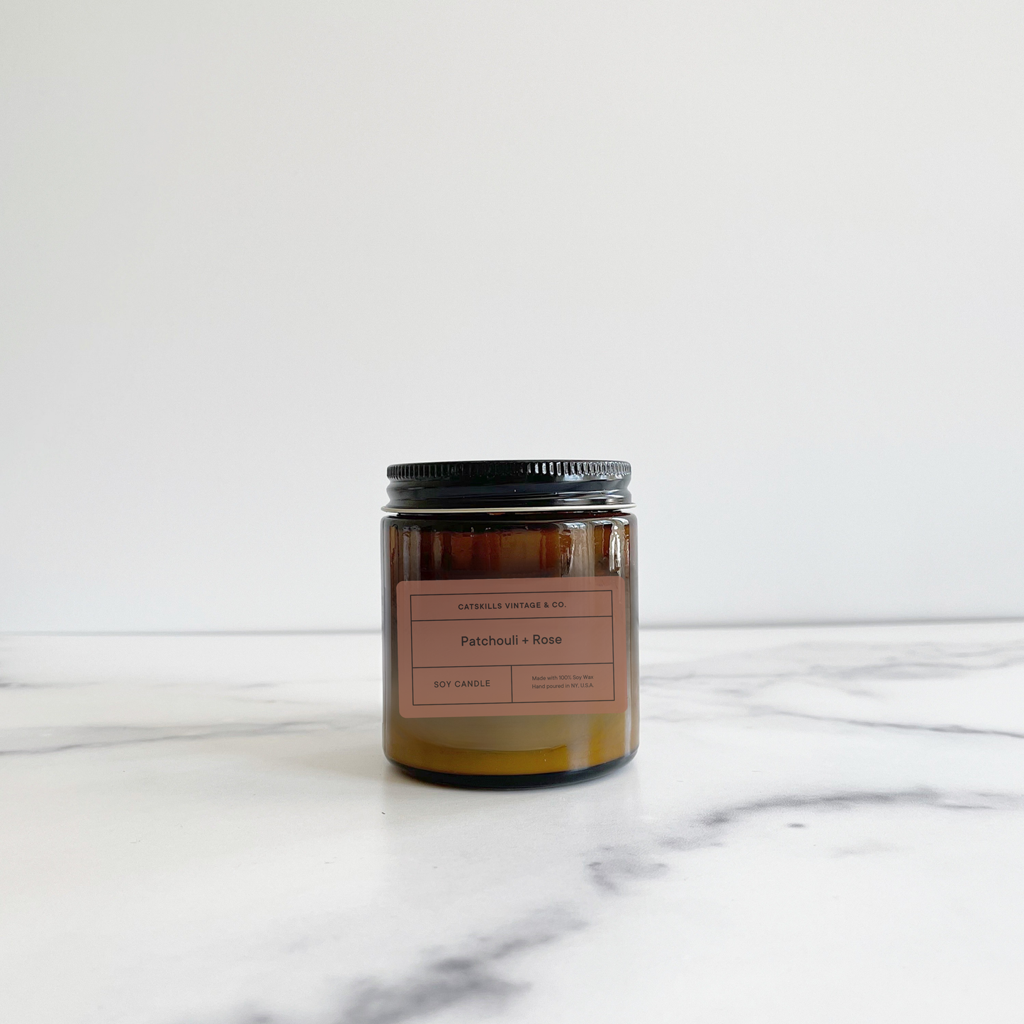 Patchouli + Rose -  Glass Jar Candle