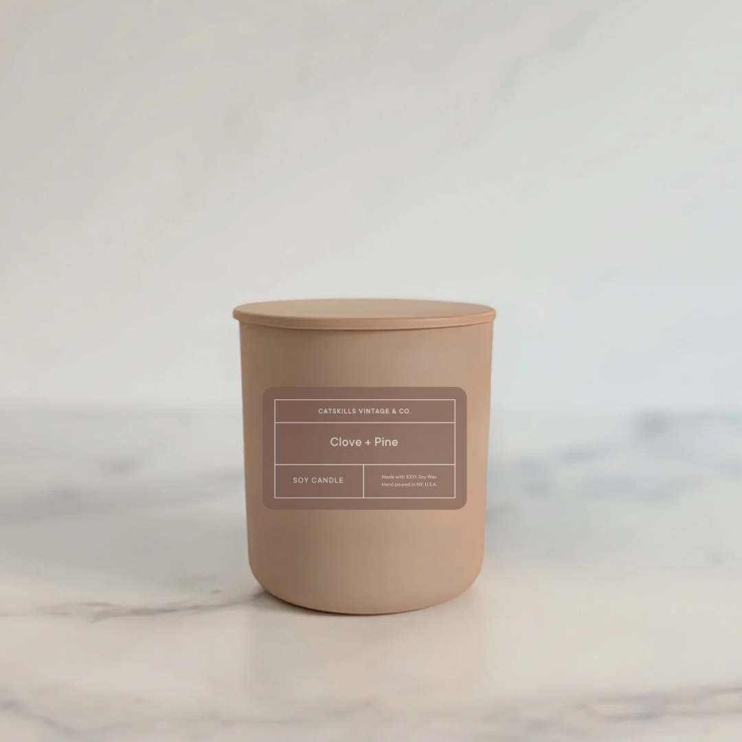 Clove + Pine 8 oz. Candle Jar with Lid