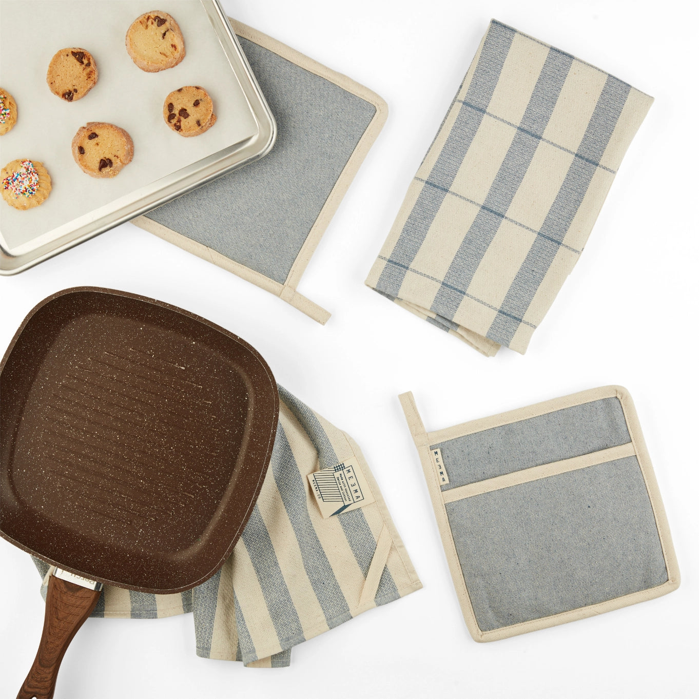 Blue Stripe Kitchen Towel Set