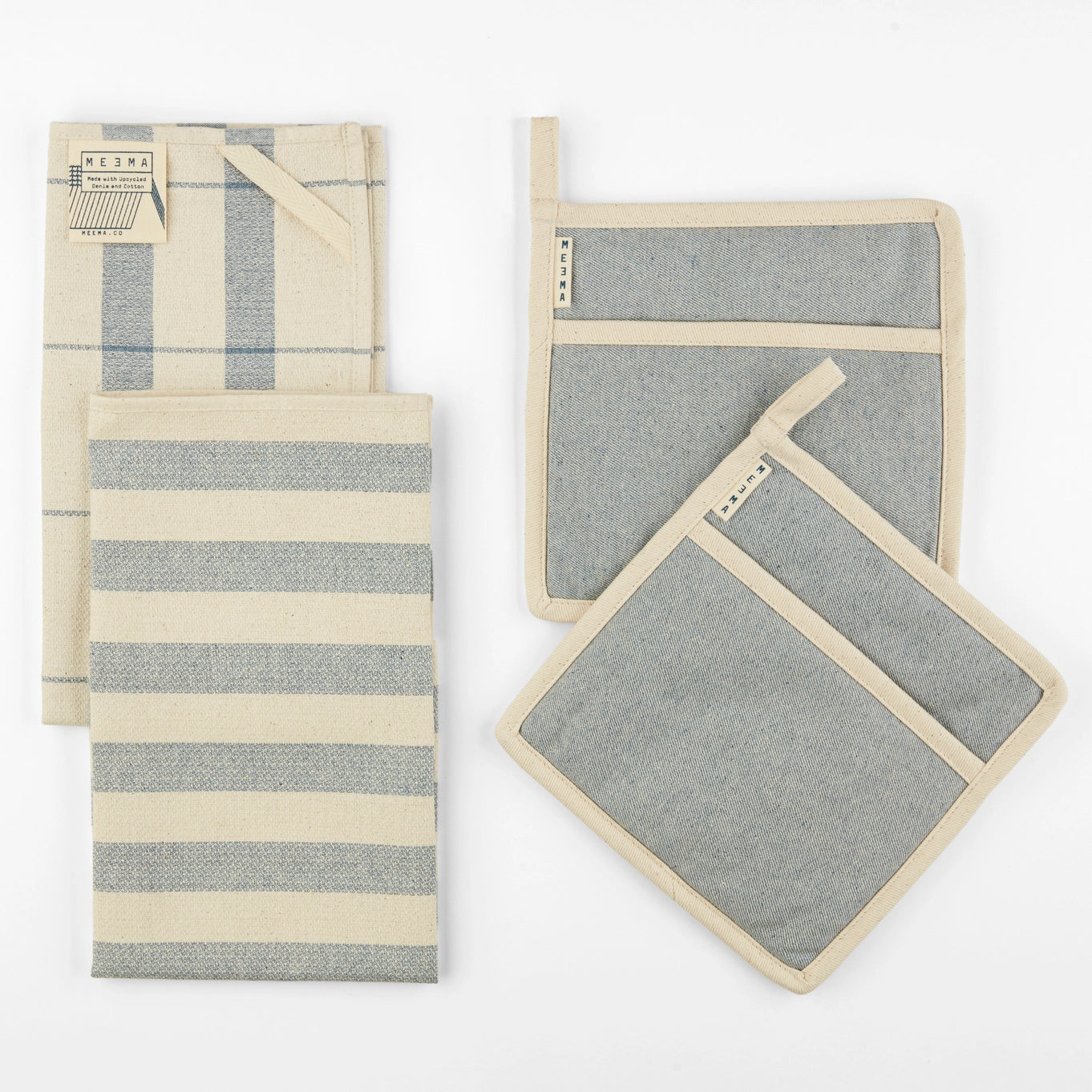 Blue Stripe Kitchen Towel Set