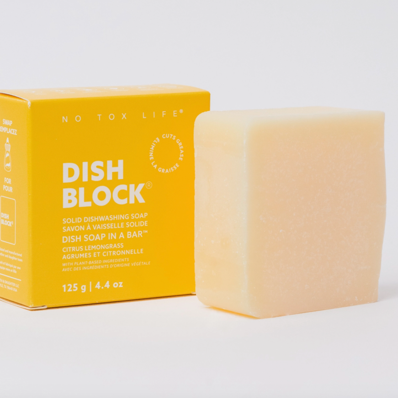 No Tox Life Solid Dish Soap Bar - Citrus Lemongrass