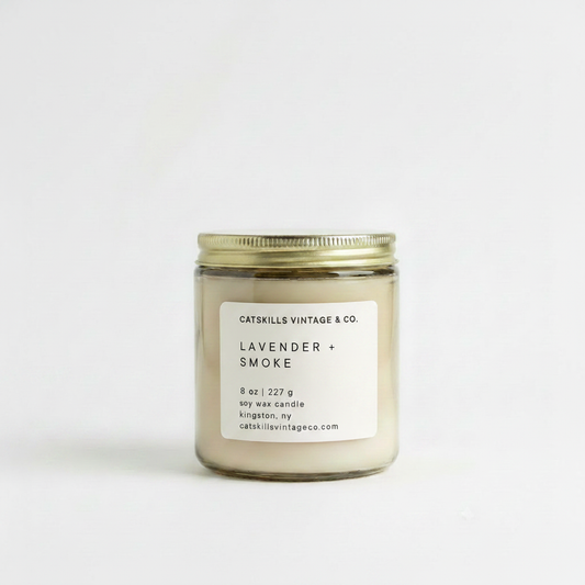 8 oz. Oatmeal Glass Candle - Juniper + Moss hero shot