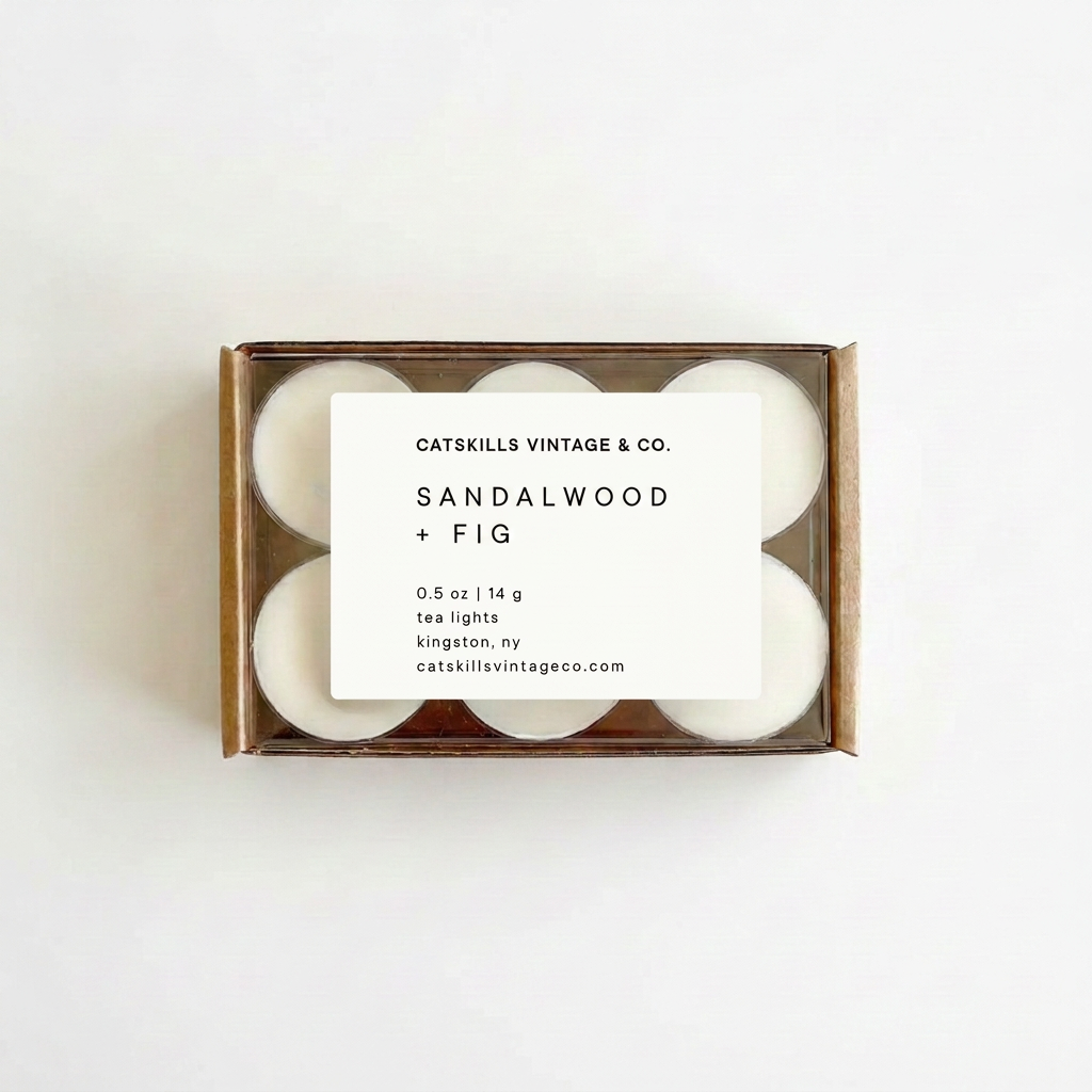 Sandalwood + Fig whiter-label tea lights