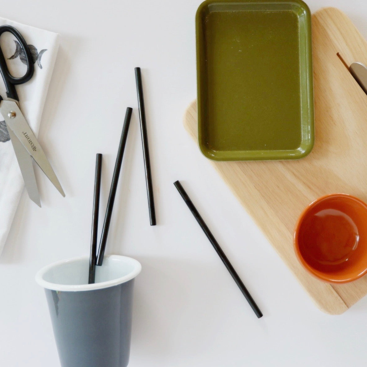 Black Stainless Steel Straw