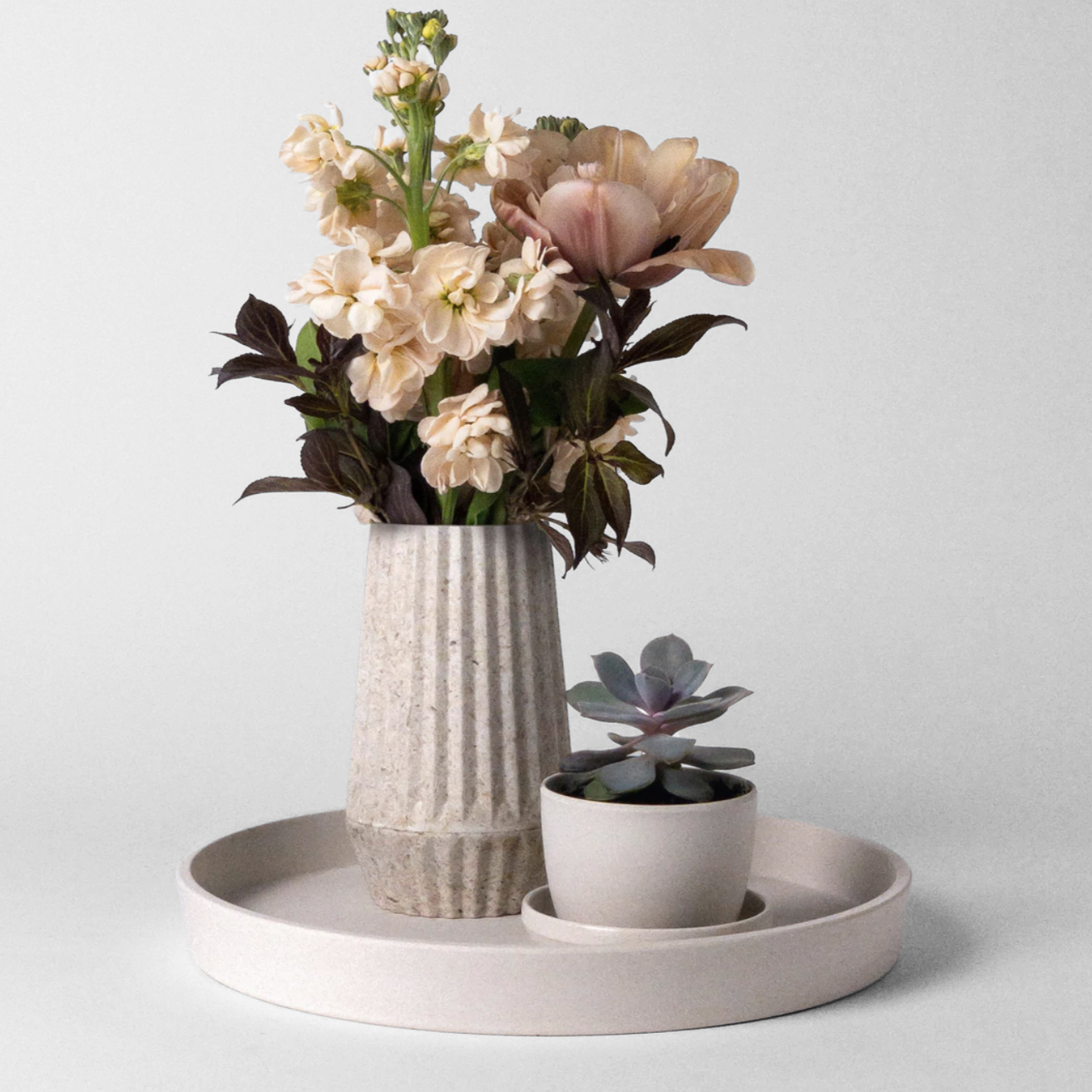 Round 11" Fiber Tray - White