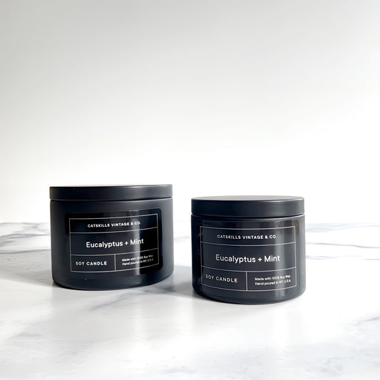 Eucalyptus + Mint - Black Tin Candle