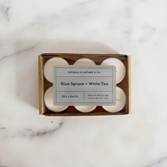 Tea Lights - Blue Spruce + White Tea