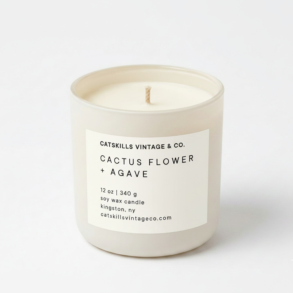 12 oz. Matte Glass Candle - Cactus Flower + Agave