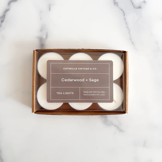 Tea Lights - Cedarwood + Sage