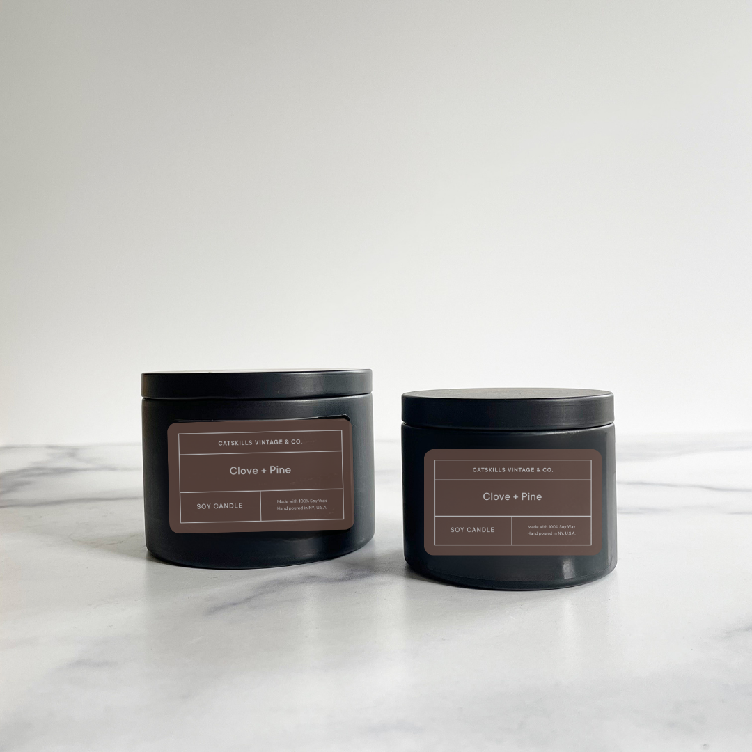 Clove + Pine  - Black Tin Candle