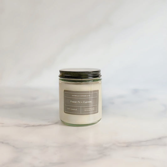 Holiday Glass Jar Candle - Fraser Fir + Cypress