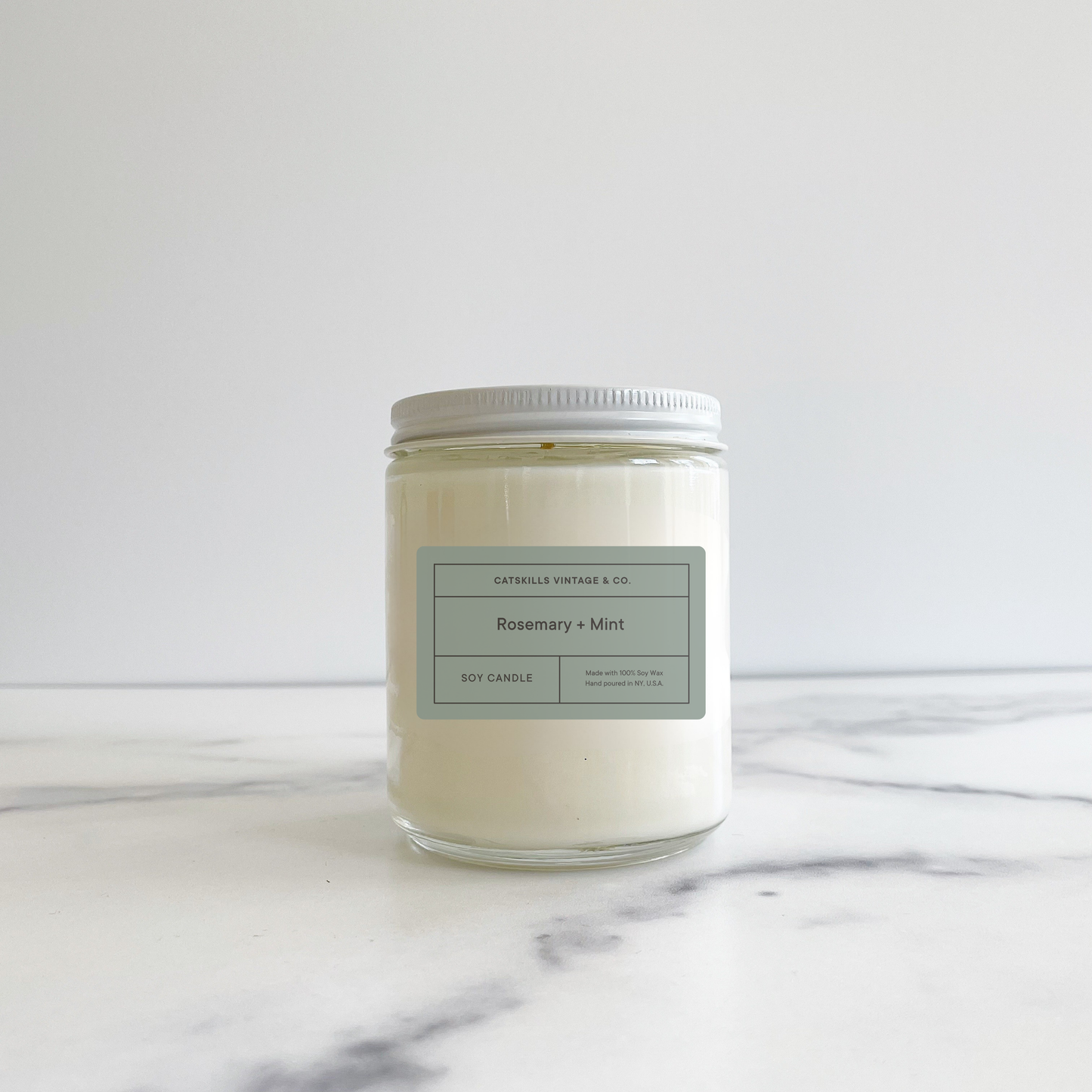 Rosemary + Mint -  Glass Jar Candle