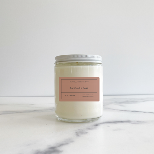 Patchouli + Rose -  Glass Jar Candle