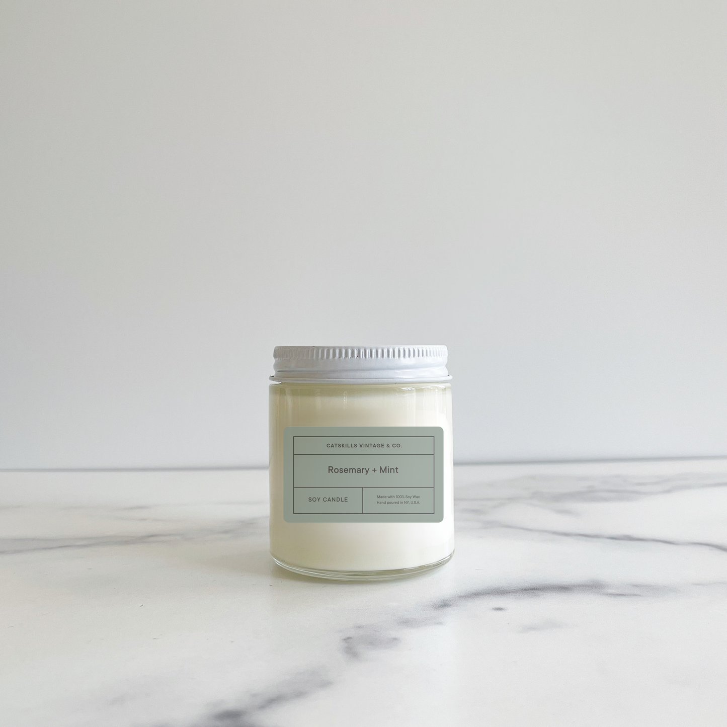 Rosemary + Mint -  Glass Jar Candle