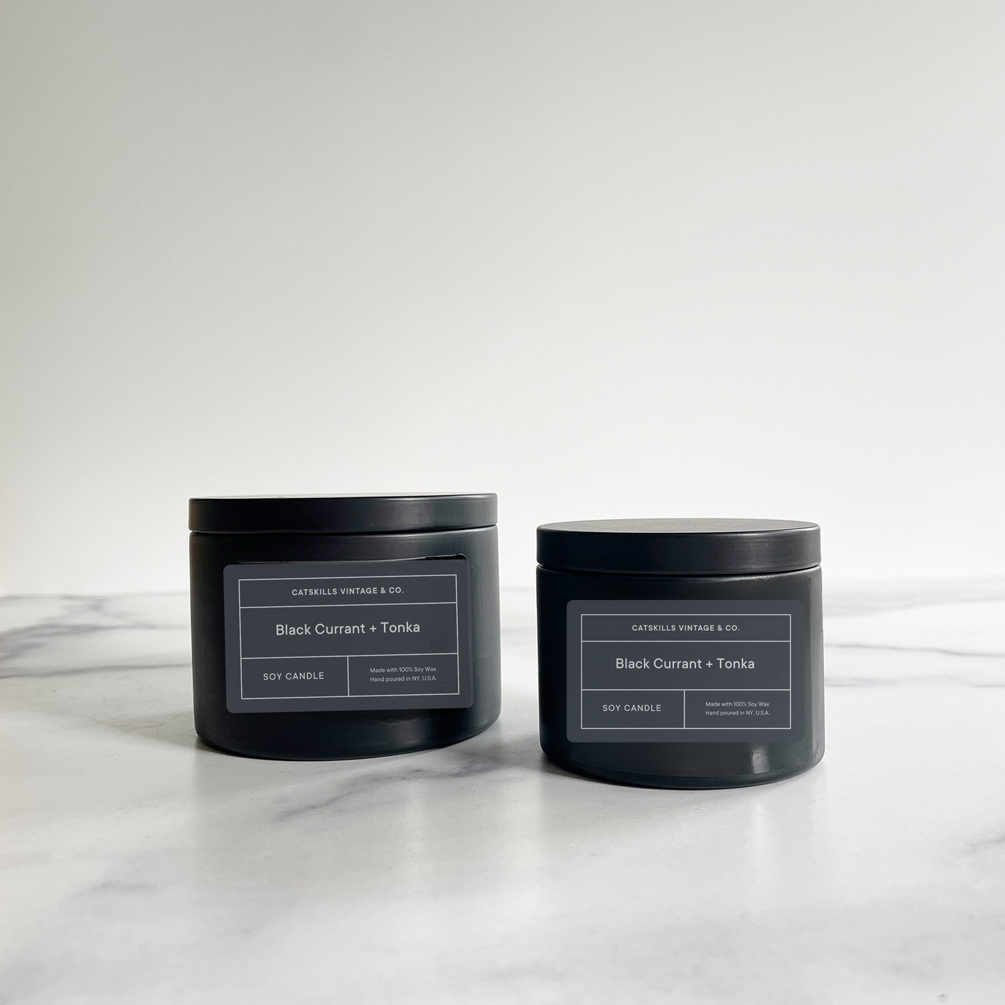 Black Currant + Tonka -  Black Tin Candle