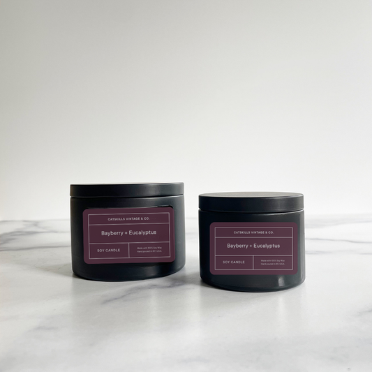 Bayberry + Eucalyptus - Black Tin Candle
