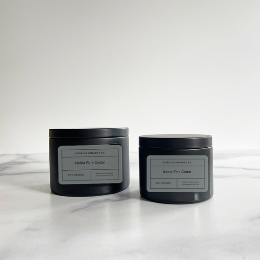 Noble Fir + Cedar - Black Tin Candle