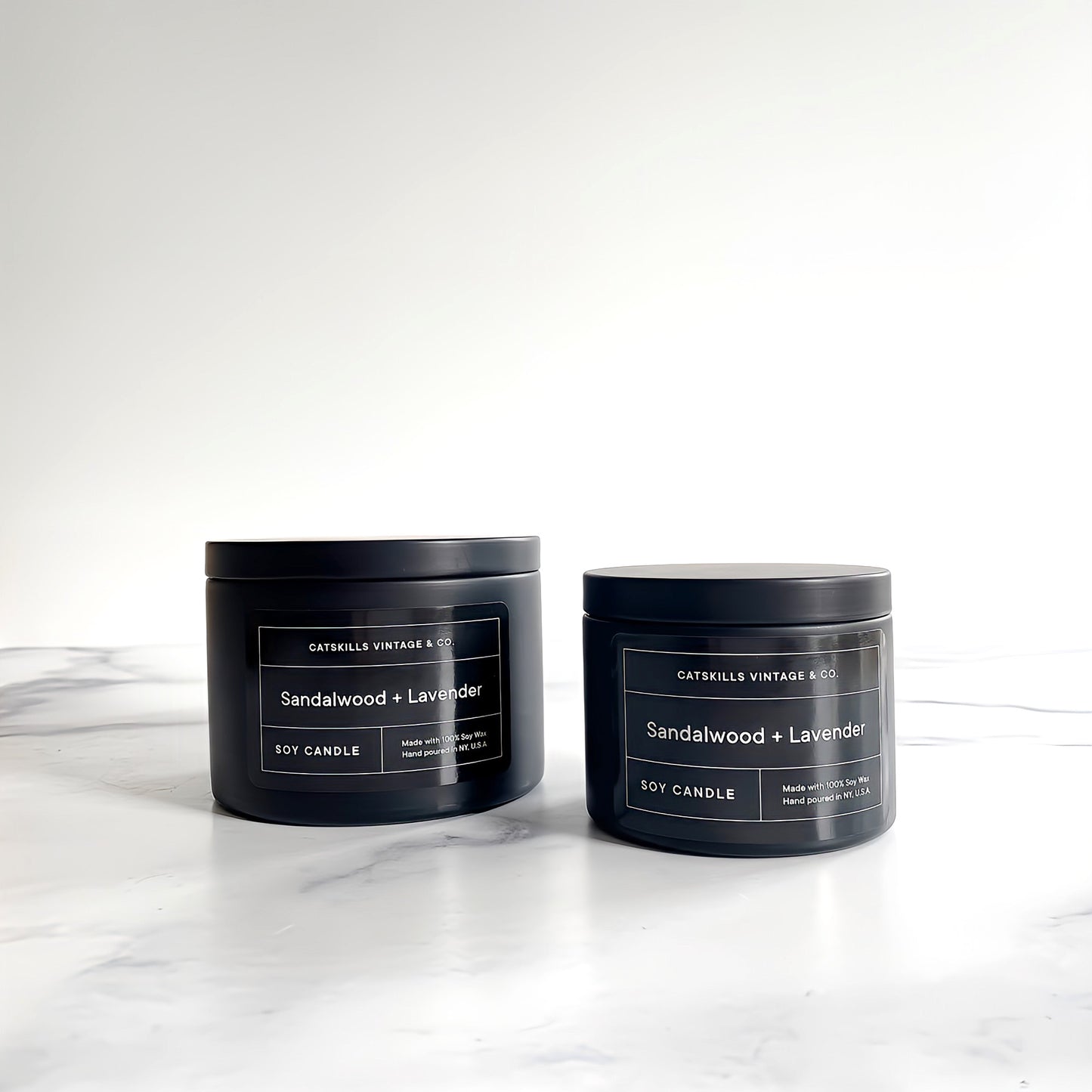 Sandalwood + Lavender - Black Tin Candle