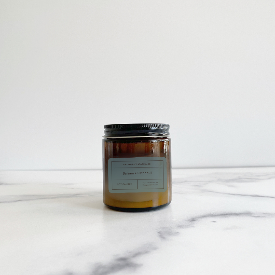 Balsam + Patchouli Glass Jar Candle