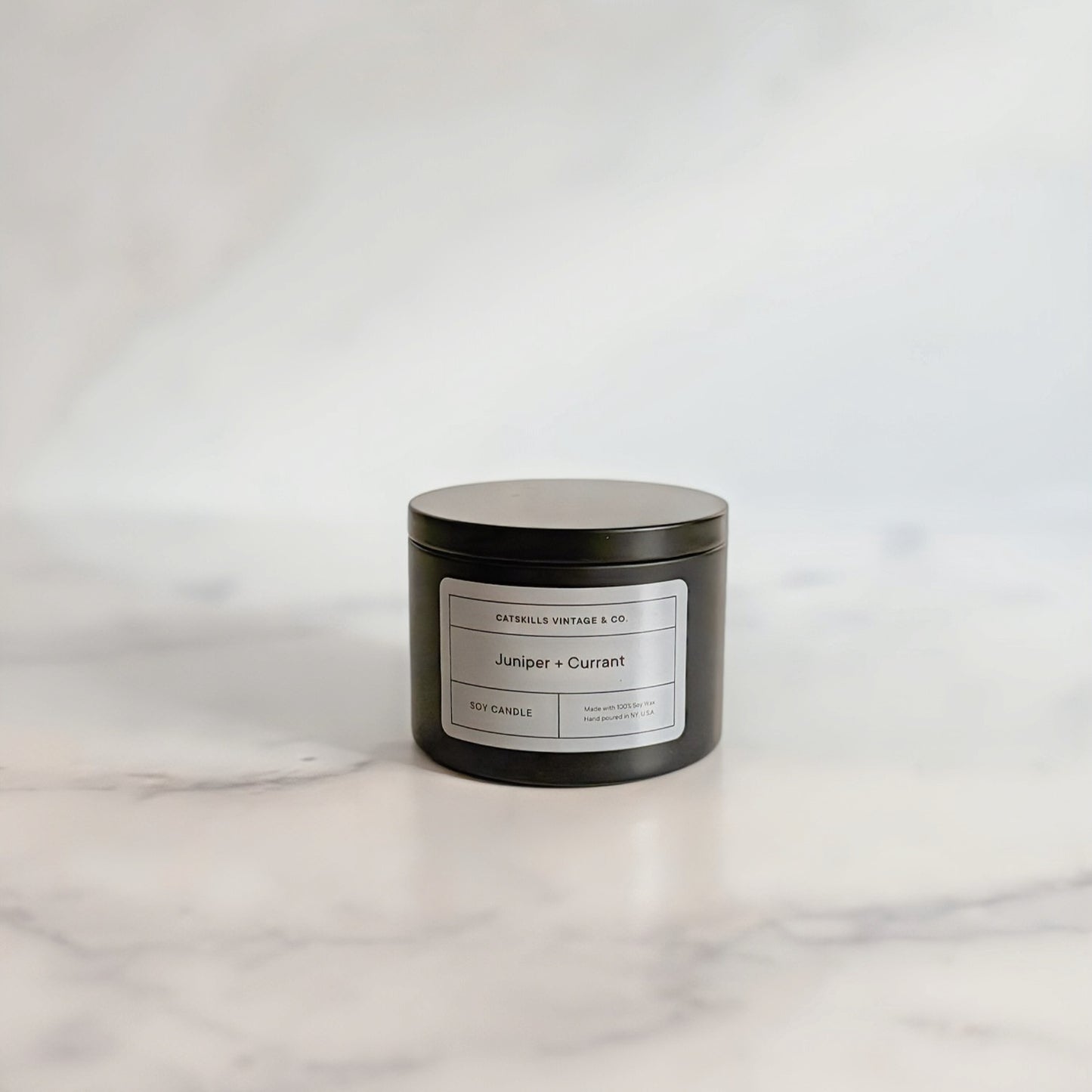 Holiday Black Tin Candle - Juniper + Currant