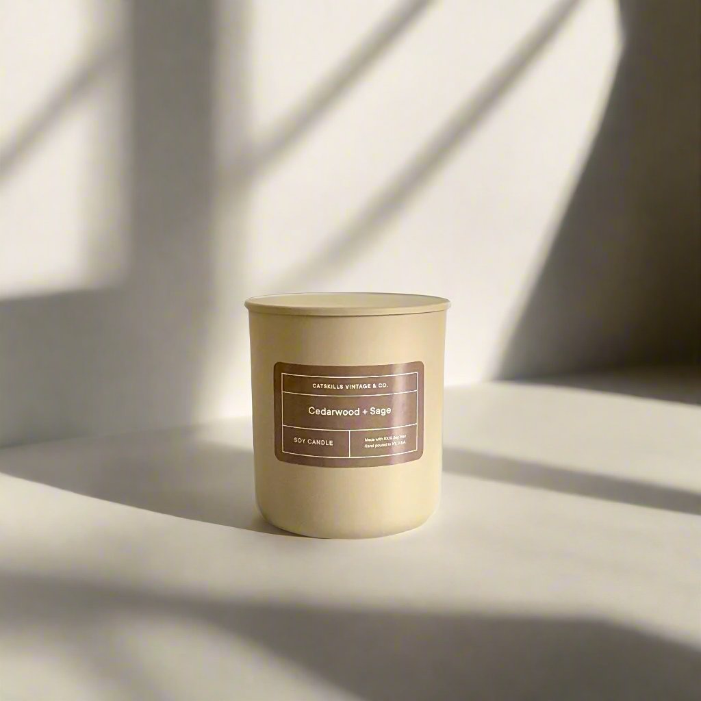 Cedarwood + Sage 8 oz. Candle Jar with Lid