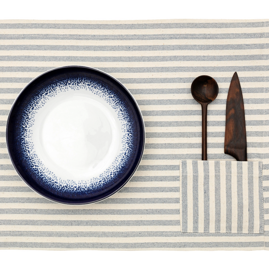 Denim and Cotton Placemat with Pocket Set of 4