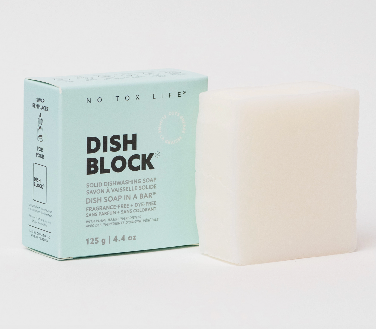 No Tox Life Solid Dish Soap Bar - Unscented