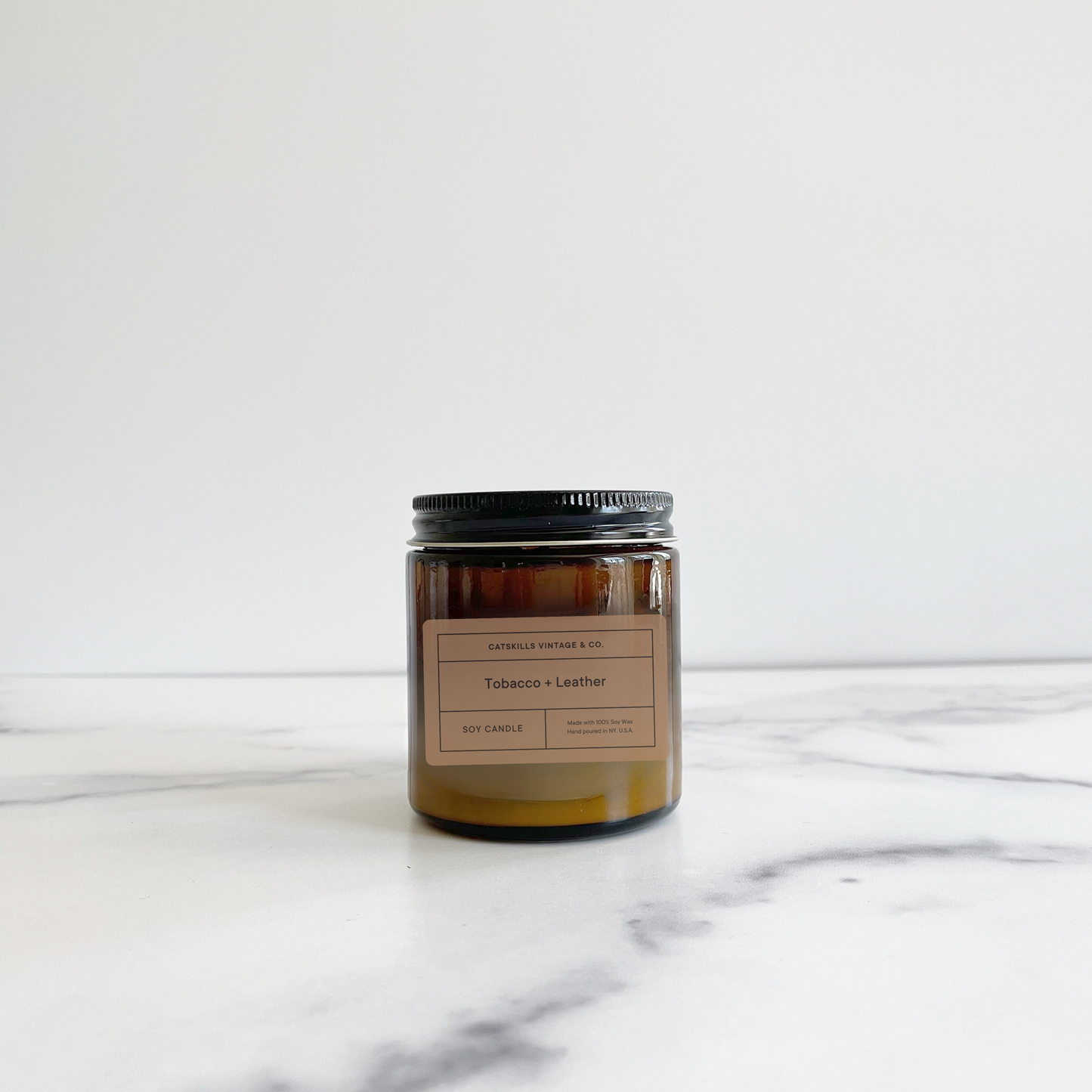 Tobacco + Leather -  Glass Jar Candle