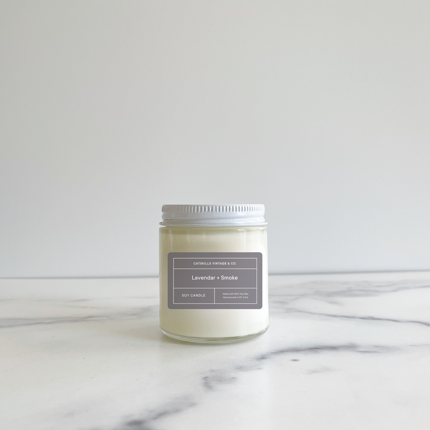 Lavender + Smoke -  Glass Jar Candle