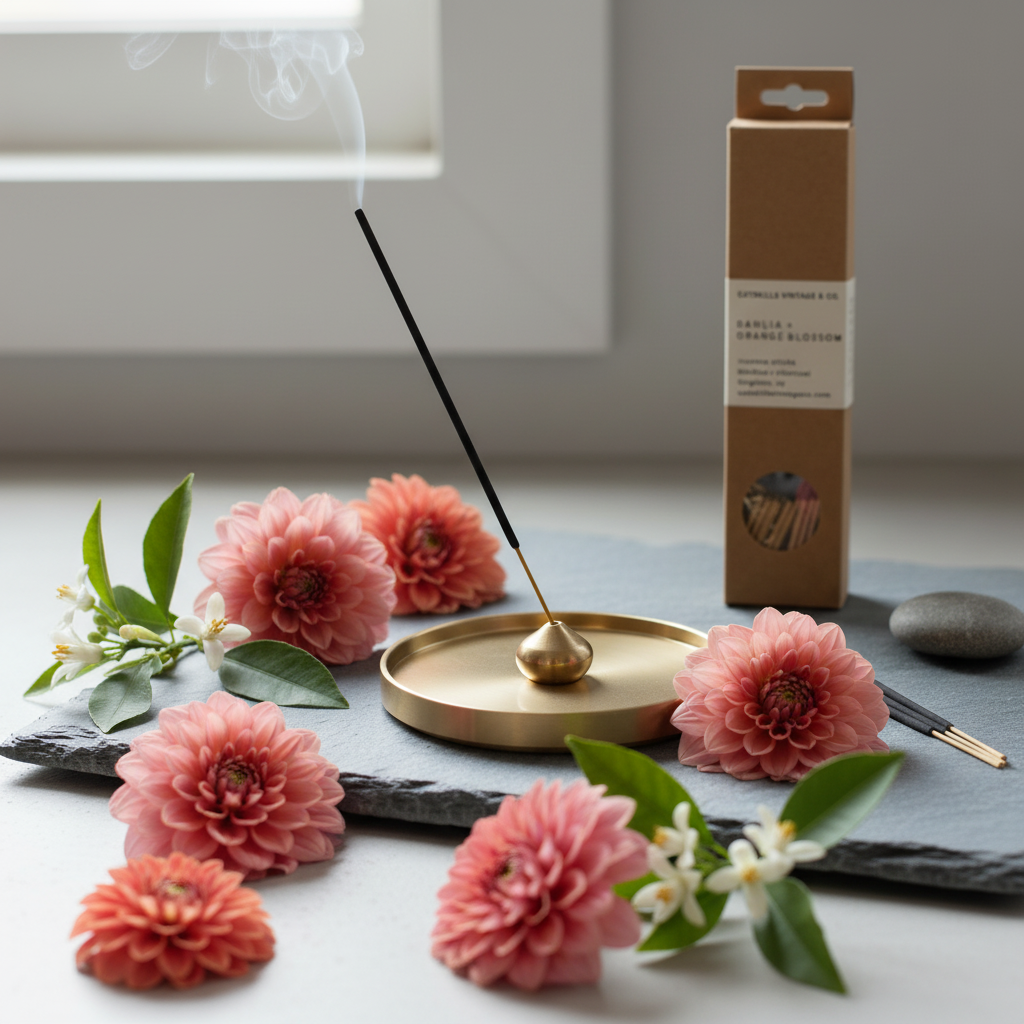 Dahlia + Orange Blossom Lifestyle Shot