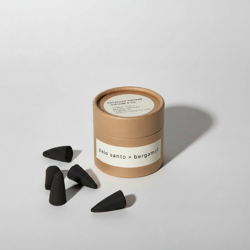 Incense Cones - Palo Santo + Bergamot jar with cones