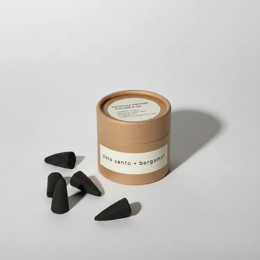 Incense Cones - Palo Santo + Bergamot jar with cones