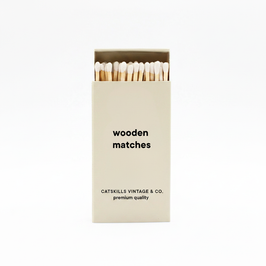 Catskills Vintage & Co. branded wooden matchbox - square product shot