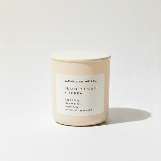 8 oz. Matte Glass Candle - Black Currant + Tonka hero shot
