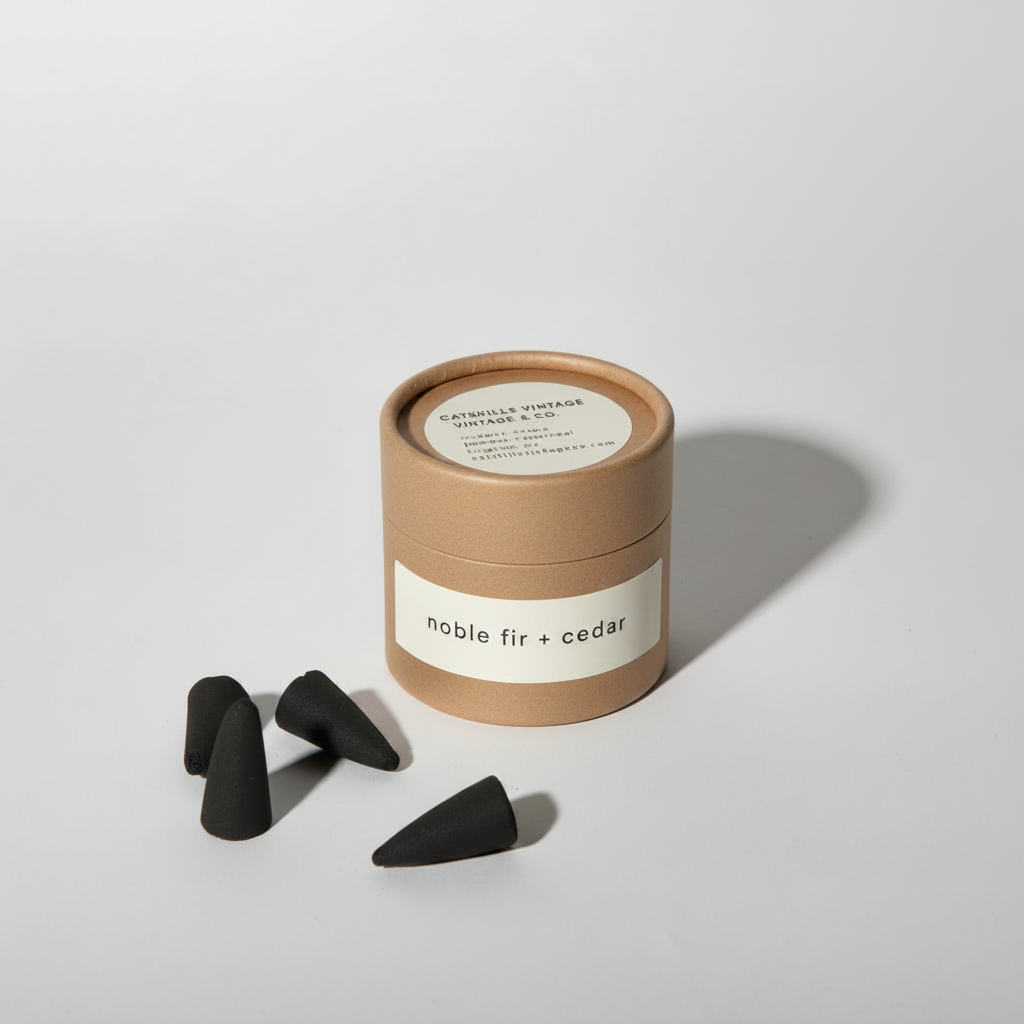 Incense Cones - Noble Fir + Cedar jar with cones