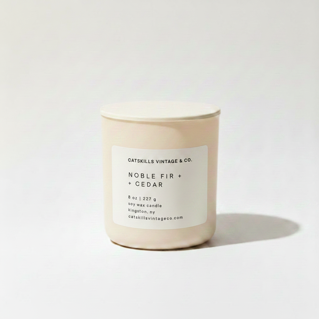 8 oz. Matte Glass Candle - Noble Fir + Cedar hero shot