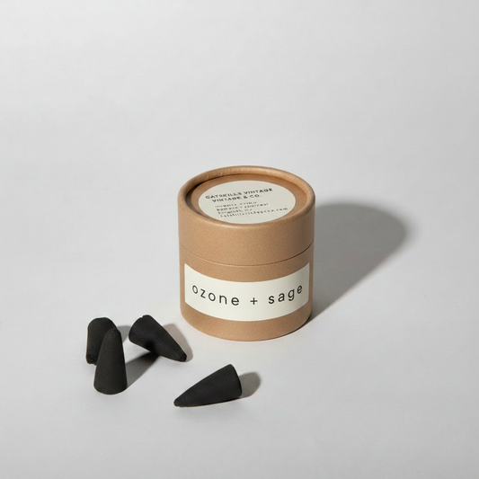 Incense Cones - Ozone + Sage jar with cones