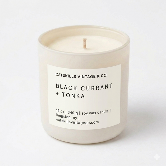 12 oz. Matte Glass Candle - Black Currant + Tonka