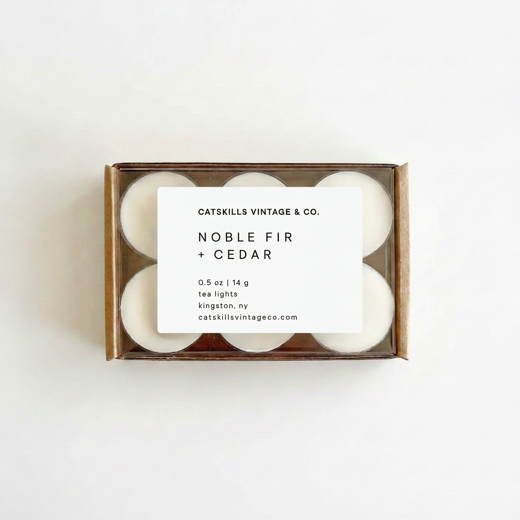 Noble Fir + Cedar whiter-label tea lights