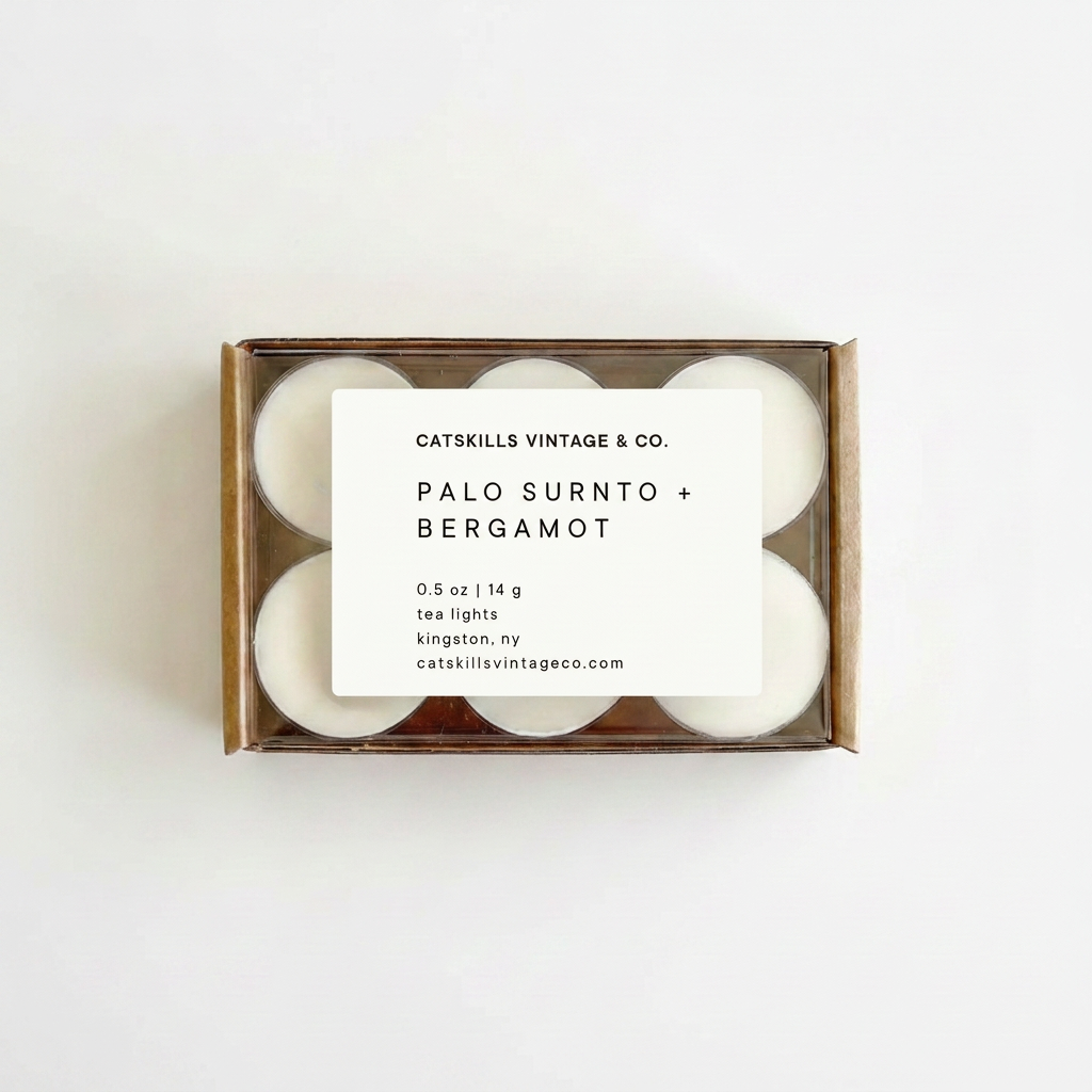 Palo Santo + Bergamot whiter-label tea lights