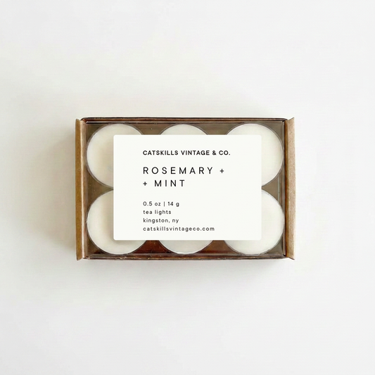 Rosemary + Mint whiter-label tea lights