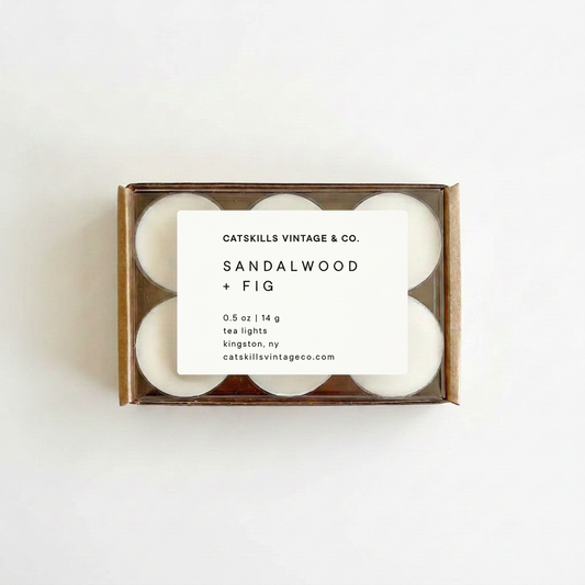 Sandalwood + Fig whiter-label tea lights