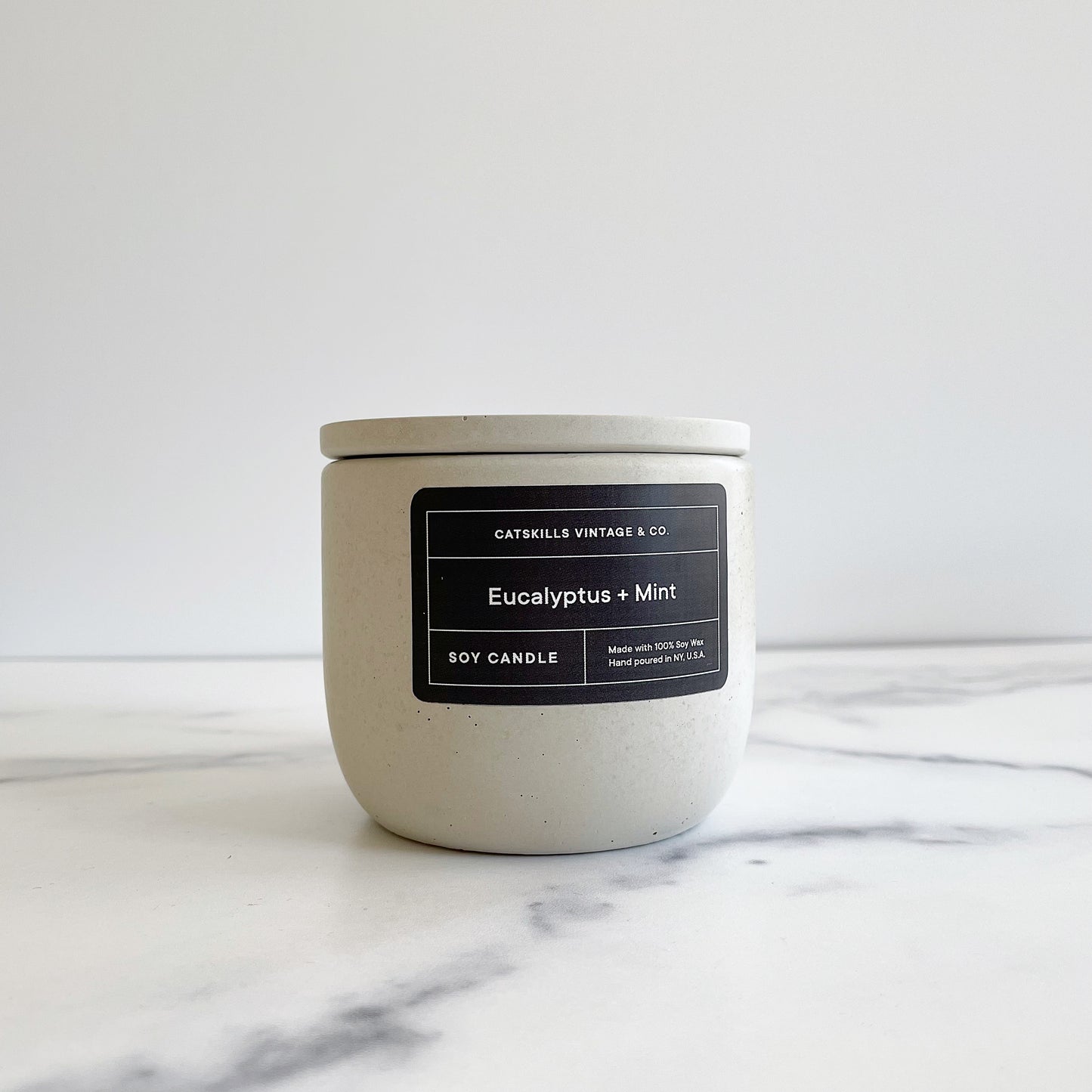 Concrete Soy Candle with Lid