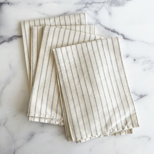 Natural Blue Stripe Dinner Napkins